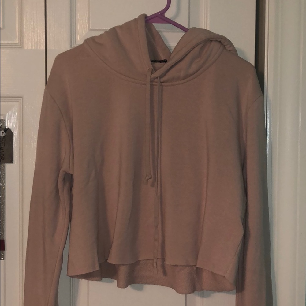 brandy pink crop pullover hoodie